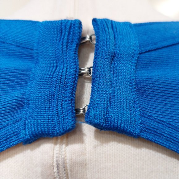 💥KILLER DRESS💥 Vintage Royal Blue Bandage Cut Out Mermaid Gown - Picture 11 of 15